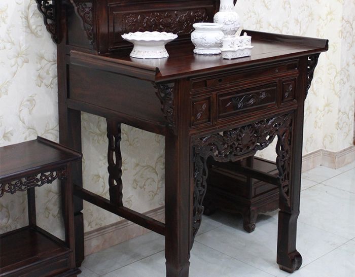Bàn thờ gia tiên gỗ muồng 2 tầng GT09 